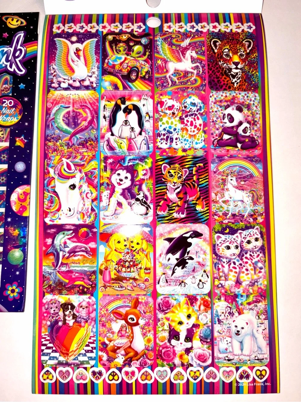 3 PC Lisa Frank Lot: Satin Pillowcase, Zoomer&Zorbut Nail Wraps, & Sticker